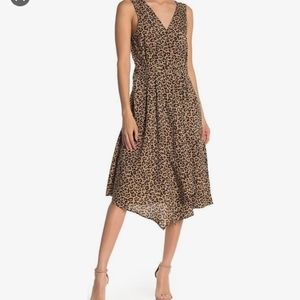 BeachLunchlounge Black Brown Sleeveless Animal Print Dress sz S/P